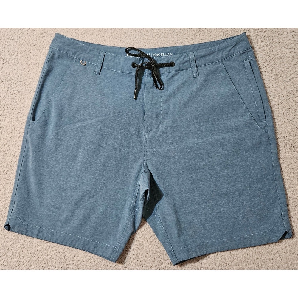 Baja Llama Men's Magellan Explorer‎ Blue Stretch Active Shorts Sz 36 x 9
